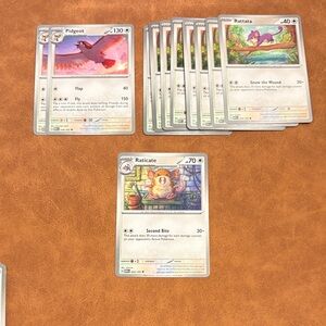 Pokémon 151 Trading Cards - Pidgeot, Rattata, Raticate (Lot)